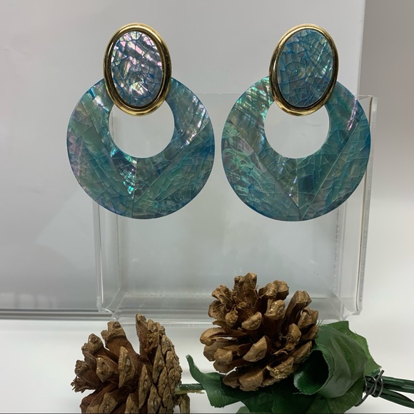NA Jewelry - Ladies Two-in-One Green Earrings